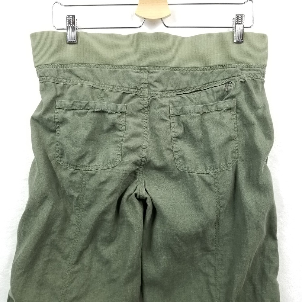 Athleta Joggers‎ 32" Olive Green 100% Linen Wide Leg Drawstring Casual Pants - Picture 10 of 13